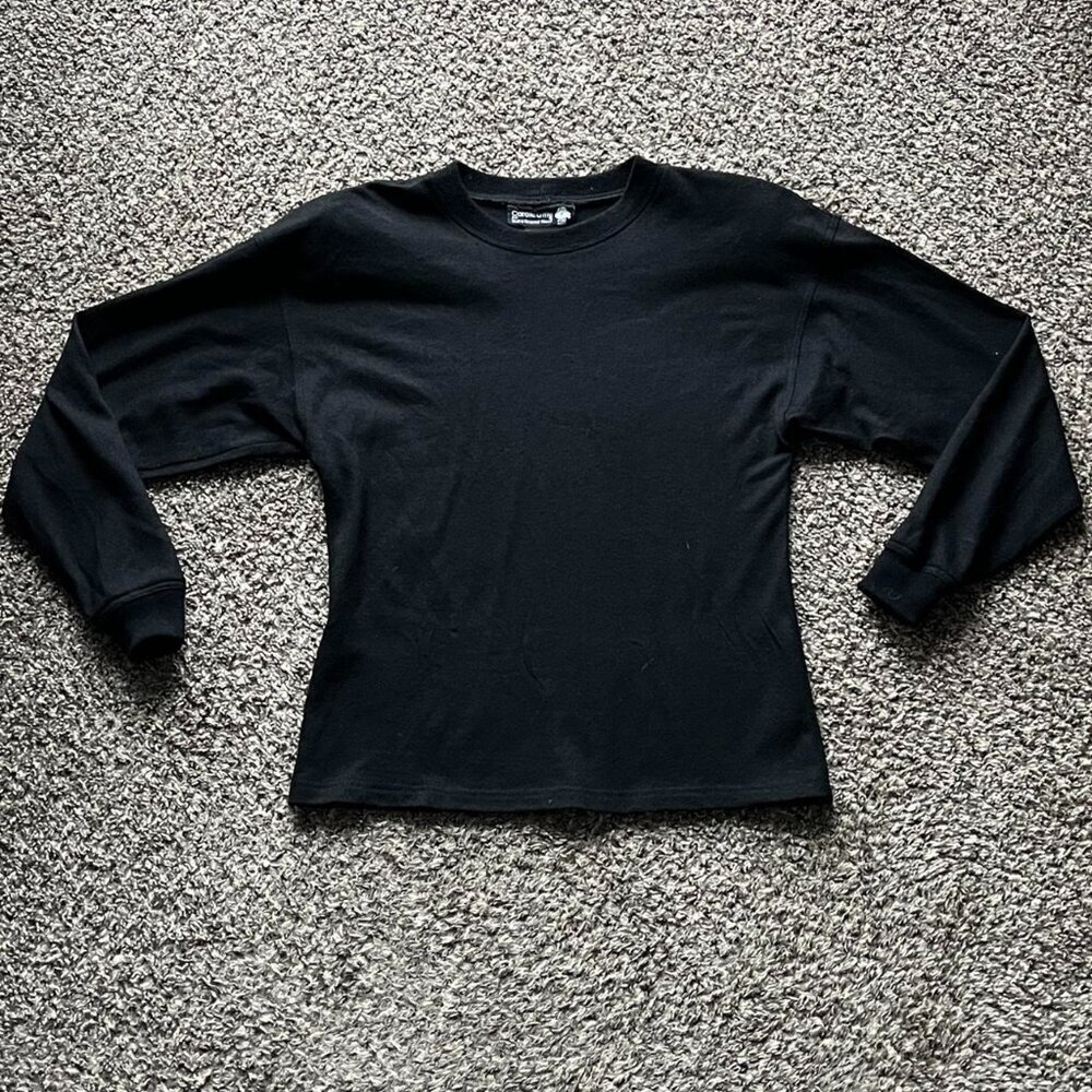 Saint Tropez 100% Wool Black Blouse Wmn 6 Preppy Minimalist Whimsigoth Normcore